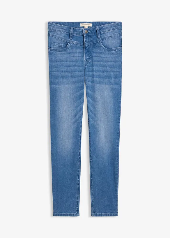 Skinny-Jeans High Waist, cropped in blau von vorne - bonprix Skinny-Jeans High Waist, cropped in blau von vorne - bonprix