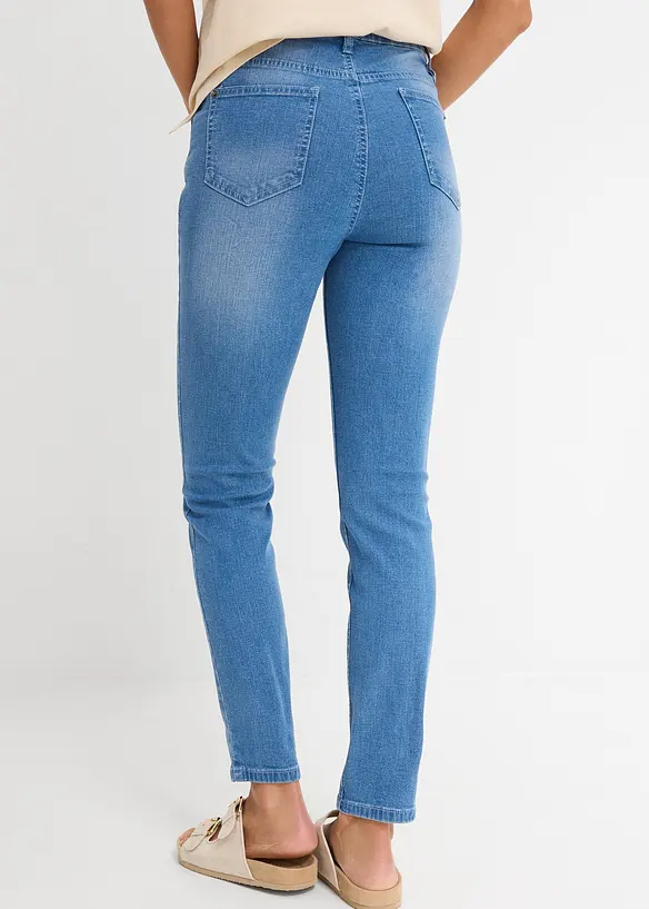 Skinny-Jeans High Waist, cropped in blau von hinten - bonprix Skinny-Jeans High Waist, cropped in blau von hinten - bonprix