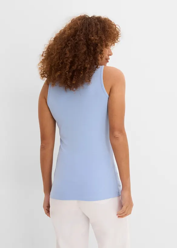 Tanktop mit Baumwolle (2er-Pack) in blau von hinten (im Anschnitt) - bonprix Tanktop mit Baumwolle (2er-Pack) in blau von hinten (im Anschnitt) - bonprix