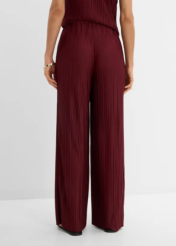 Jersey-Hose mit Plissee in rot von hinten - bonprix