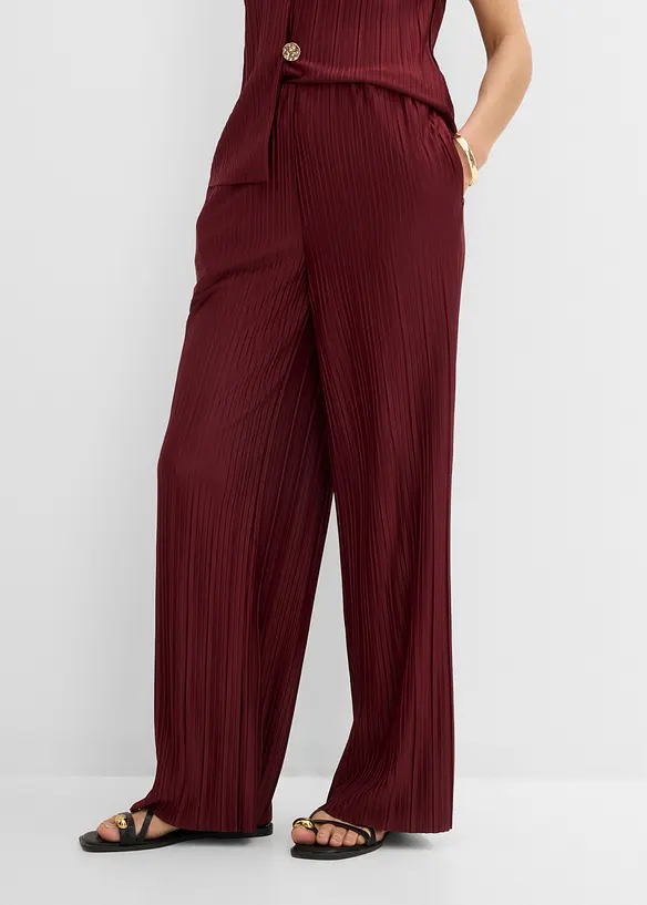 Jersey-Hose mit Plissee in rot von vorne - bonprix