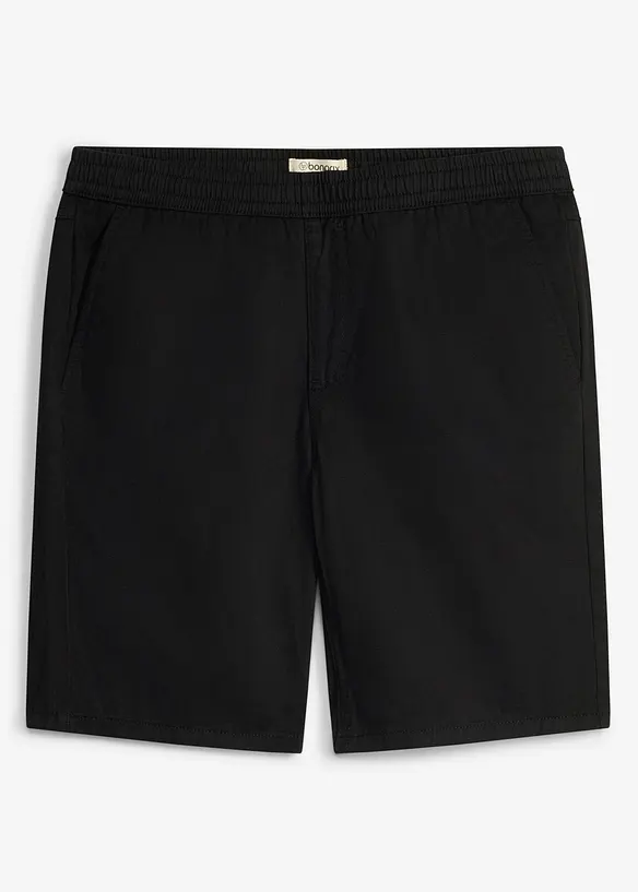Schlupf-Bermuda aus Baumwolle in Regular Fit in schwarz von vorne - bonprix