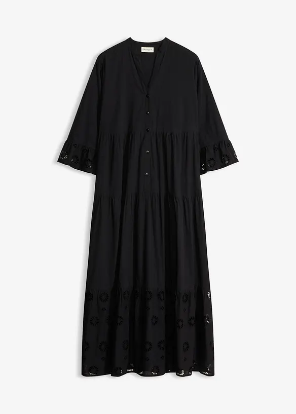 Tunika-Kleid aus reiner Baumwolle in schwarz von vorne - bonprix Tunika-Kleid aus reiner Baumwolle in schwarz von vorne - bonprix