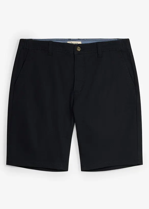 Stretch-Bermuda mit Dehnbund in Regular Fit in schwarz von vorne - bonprix