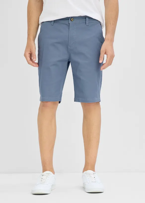 Stretch-Bermuda mit Dehnbund in Regular Fit in blau von vorne - bonprix