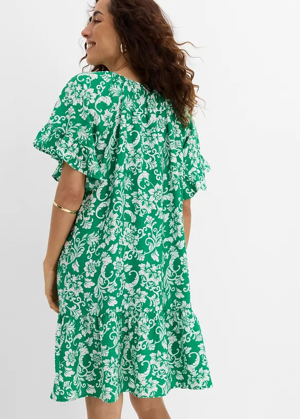 Tunika-Kleid aus softem Viskose-Mix in grün von hinten (Totalaufnahme) - bonprix