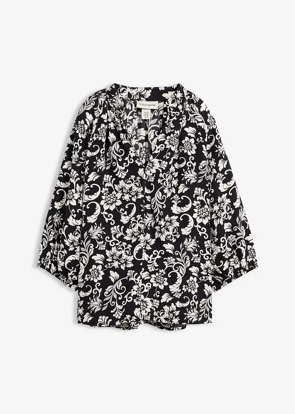 Tunikabluse aus softer Viskose in schwarz von vorne - bonprix Tunikabluse aus softer Viskose in schwarz von vorne - bonprix