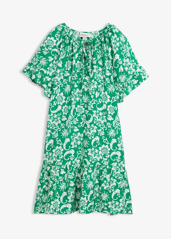 Tunika-Kleid aus softem Viskose-Mix in grün von vorne - bonprix