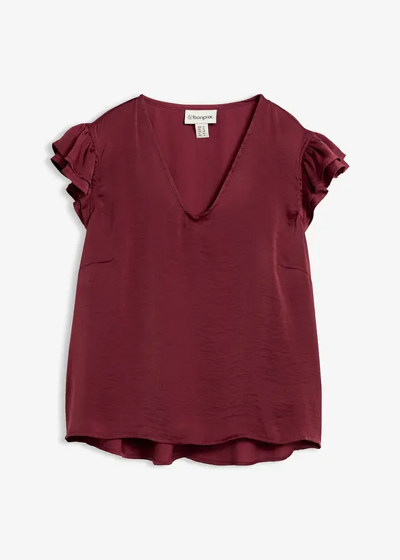 Bluse mit Volants in rot von vorne - bonprix