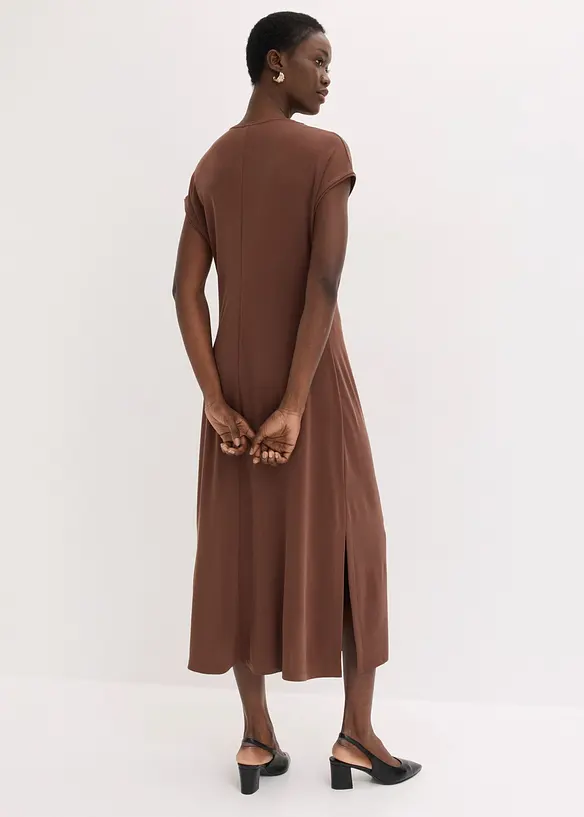 Tunika-Kleid mit Stickerei in braun von hinten (Totalaufnahme) - bonprix