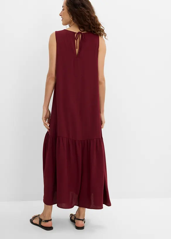 Maxikleid aus leichtem Crêpe in rot von hinten (Totalaufnahme) - bonprix