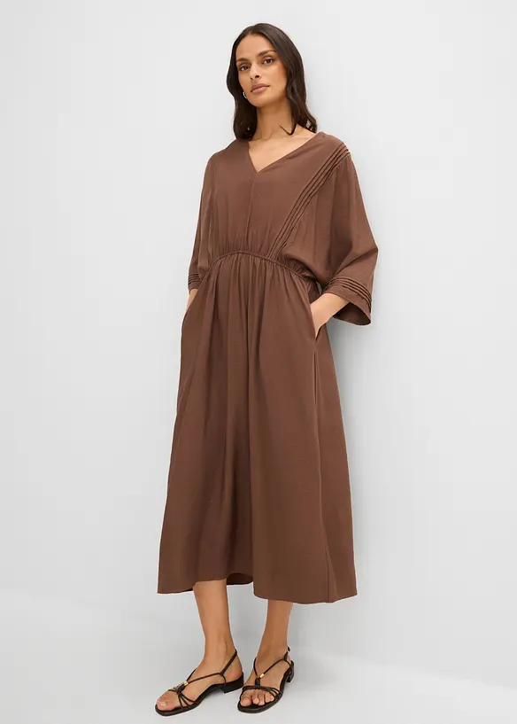 Kaftan-Kleid in braun von vorne (Totalaufnahme) - bonprix Kaftan-Kleid in braun von vorne (Totalaufnahme) - bonprix