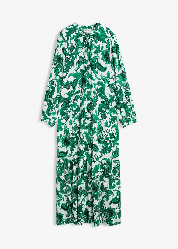 Tunika-Kleid aus fließender Viskose in grün von vorne - bonprix