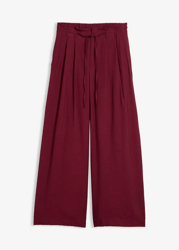 Schlupfhose aus strukturiertem Viskose-Mix in rot von vorne - bonprix