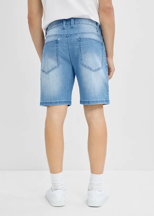 Leichte Jeans-Shorts mit Dehnbund, Relaxed Fit in blau von hinten - bonprix