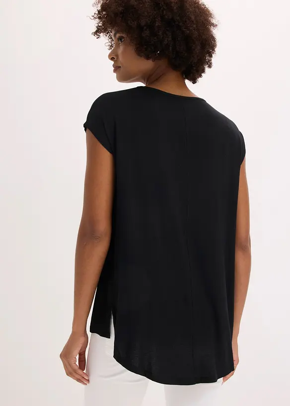 Longshirt aus Viskose-Mix in schwarz von hinten (im Anschnitt) - bonprix Longshirt aus Viskose-Mix in schwarz von hinten (im Anschnitt) - bonprix