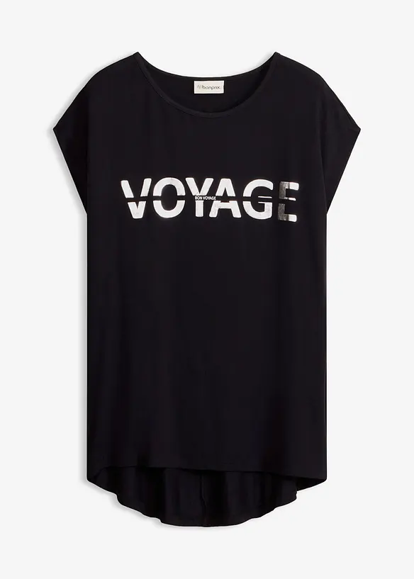 Longshirt aus Viskose-Mix in schwarz von vorne - bonprix Longshirt aus Viskose-Mix in schwarz von vorne - bonprix