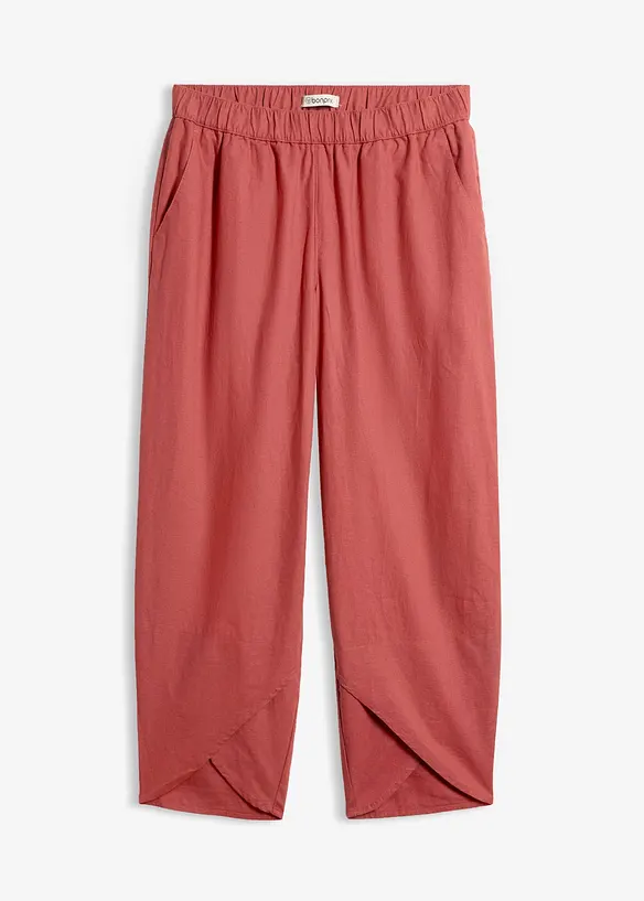 3/4-Hose aus leichtem Leinen-Mix in rot von vorne - bonprix 3/4-Hose aus leichtem Leinen-Mix in rot von vorne - bonprix