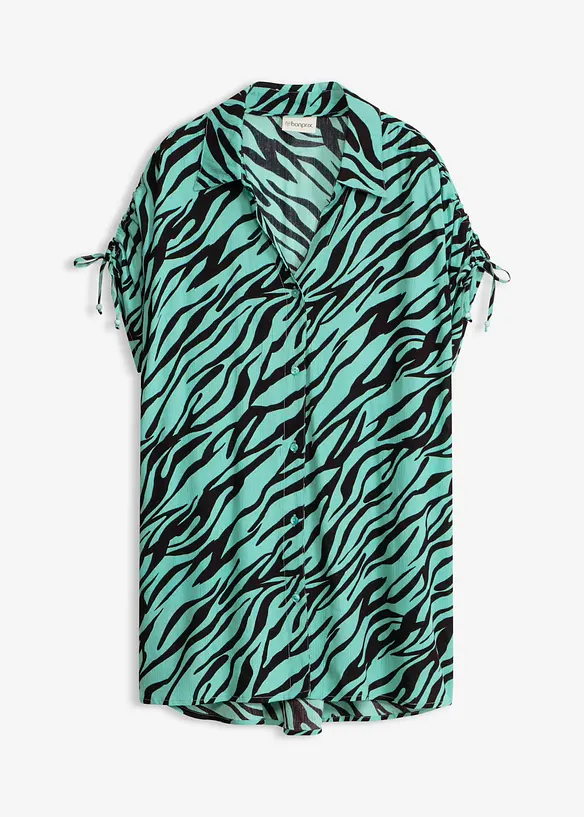 Oversize Strandbluse aus strukturierter Viskose in schwarz von vorne - bonprix Oversize Strandbluse aus strukturierter Viskose in schwarz von vorne - bonprix