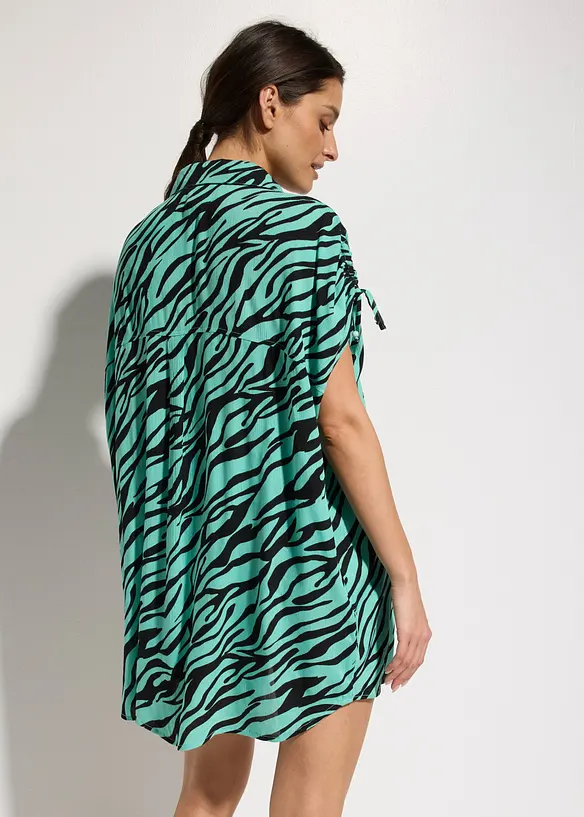 Oversize Strandbluse aus strukturierter Viskose in schwarz von hinten (im Anschnitt) - bonprix Oversize Strandbluse aus strukturierter Viskose in schwarz von hinten (im Anschnitt) - bonprix
