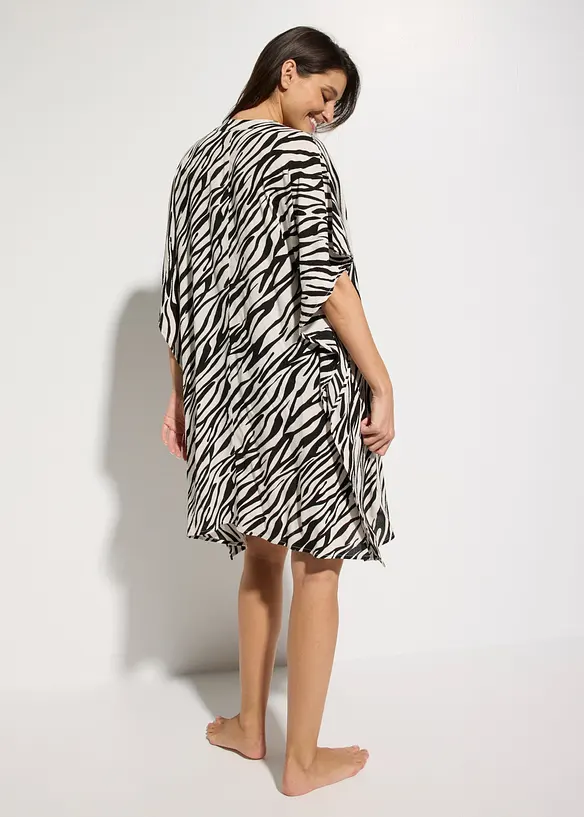 Strandtunika aus strukturiertem Crinkle in schwarz von hinten (Totalaufnahme) - bonprix Strandtunika aus strukturiertem Crinkle in schwarz von hinten (Totalaufnahme) - bonprix