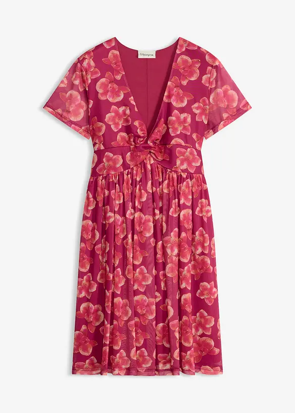 Jerseykleid aus Mesh in pink von vorne - bonprix Jerseykleid aus Mesh in pink von vorne - bonprix