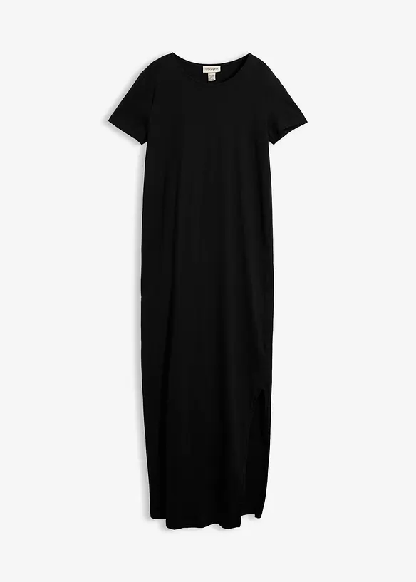 Maxikleid aus reiner Baumwolle in schwarz von vorne - bonprix Maxikleid aus reiner Baumwolle in schwarz von vorne - bonprix