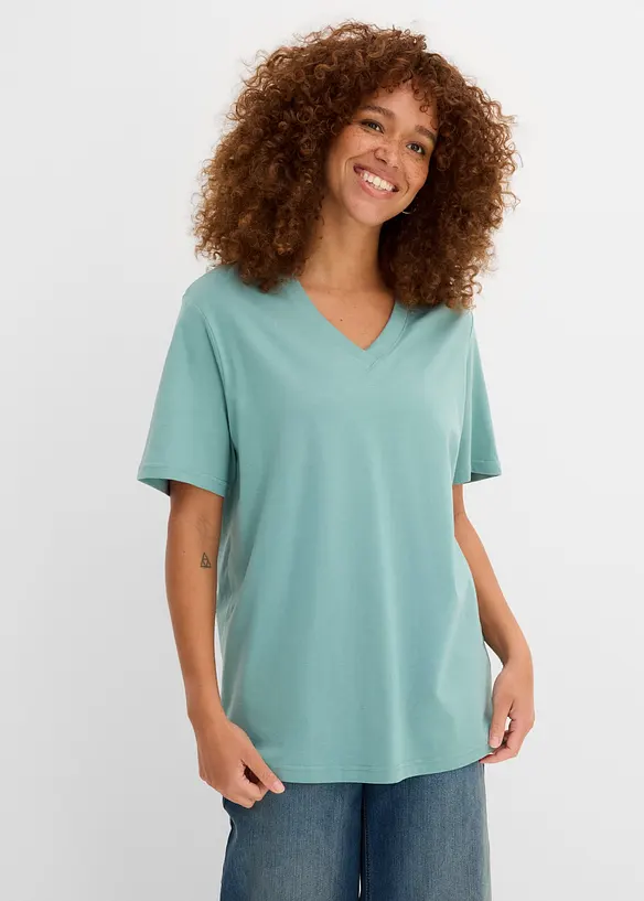Longshirt (5er Pack) in lila von vorne (im Anschnitt) - bonprix Longshirt (5er Pack) in lila von vorne (im Anschnitt) - bonprix