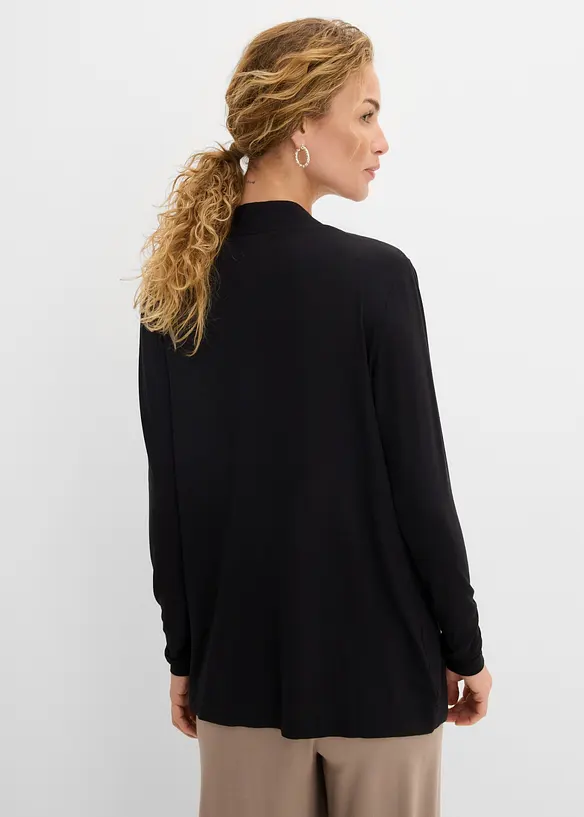 Shirtjacke aus softem Viskose-Mix in schwarz von hinten (im Anschnitt) - bonprix Shirtjacke aus softem Viskose-Mix in schwarz von hinten (im Anschnitt) - bonprix