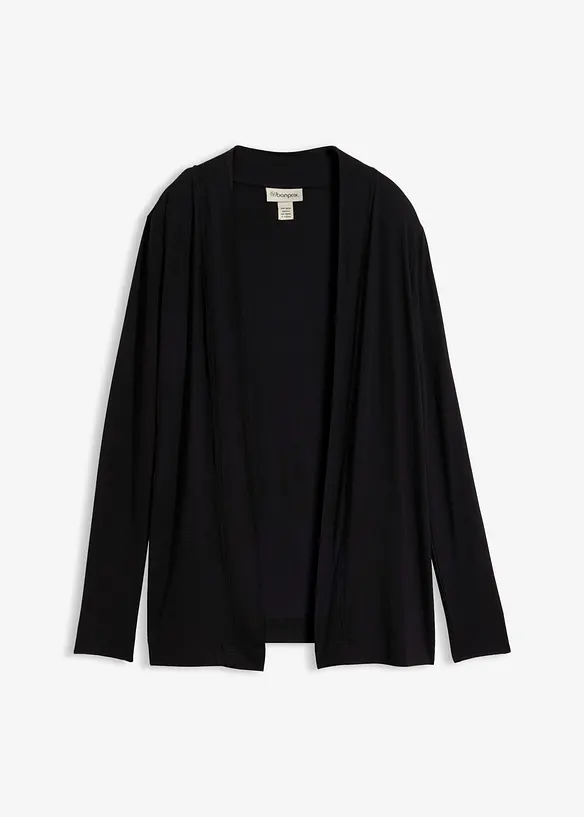 Shirtjacke aus softem Viskose-Mix in schwarz von vorne - bonprix Shirtjacke aus softem Viskose-Mix in schwarz von vorne - bonprix