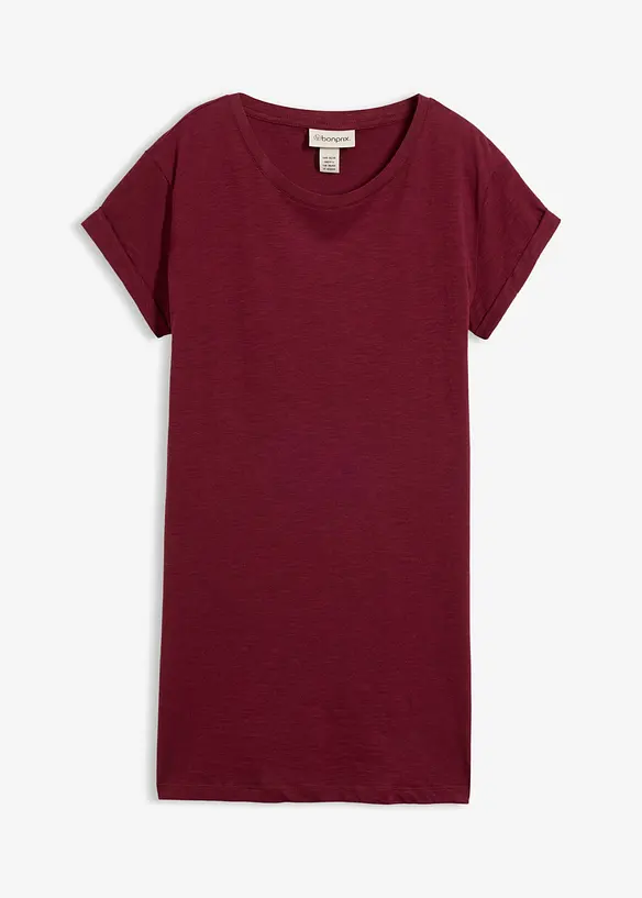 Boxy-Longshirt mit kurzen Ärmeln in rot von vorne - bonprix