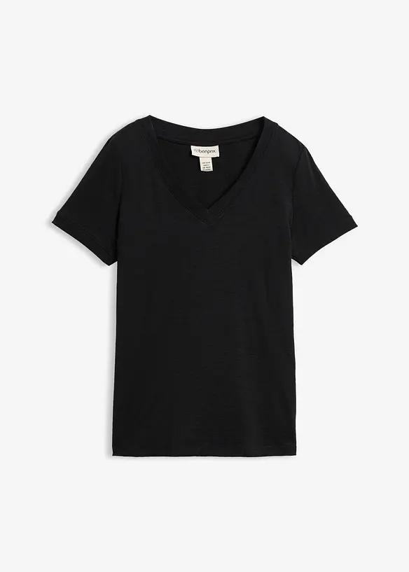 T-Shirt aus reiner Baumwolle in schwarz von vorne - bonprix T-Shirt aus reiner Baumwolle in schwarz von vorne - bonprix