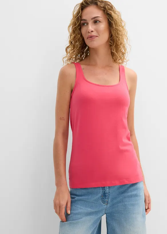 Top (2er Pack) in pink von vorne (im Anschnitt) - bonprix