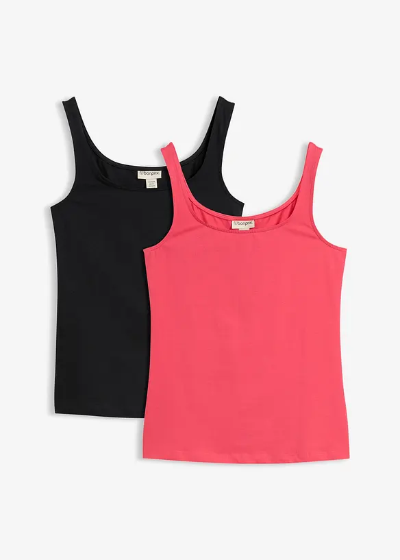 Top (2er Pack) in pink von vorne - bonprix