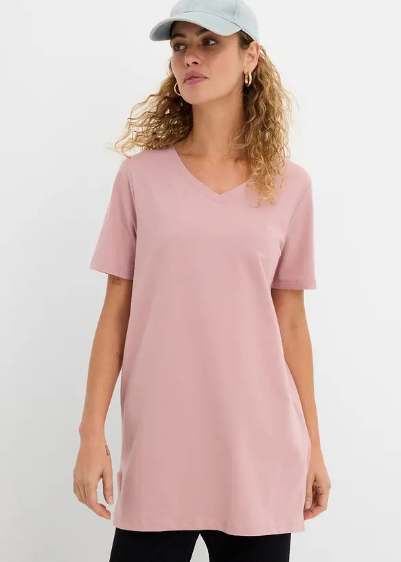 Longshirt mit V-Ausschnitt (2er Pack) in schwarz von vorne (im Anschnitt) - bonprix Longshirt mit V-Ausschnitt (2er Pack) in schwarz von vorne (im Anschnitt) - bonprix