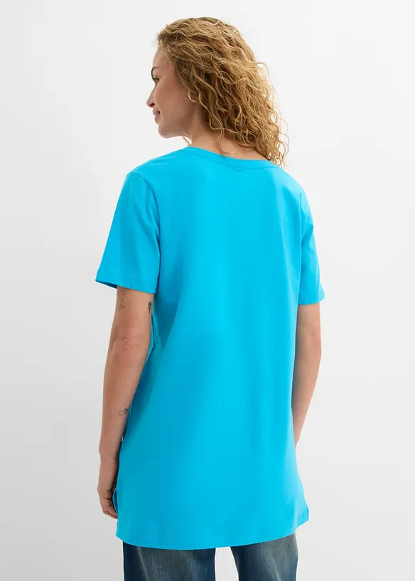 Longshirt mit V-Ausschnitt (2er Pack) in blau von hinten (im Anschnitt) - bonprix Longshirt mit V-Ausschnitt (2er Pack) in blau von hinten (im Anschnitt) - bonprix