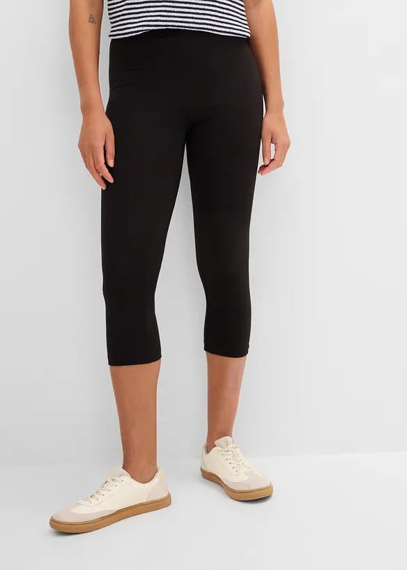 Capri-Leggings (2er-Pack) in weiß von vorne - bonprix Capri-Leggings (2er-Pack) in weiß von vorne - bonprix
