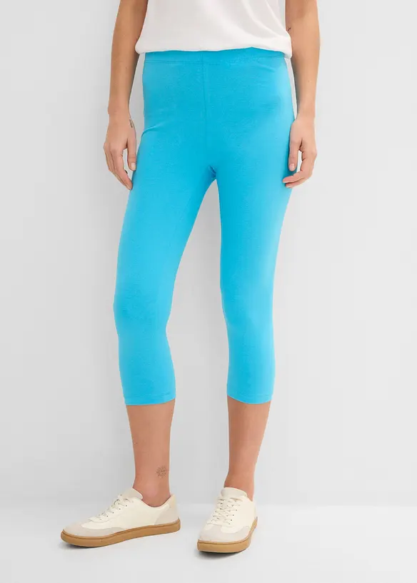 Capri-Leggings (2er-Pack) in blau von vorne - bonprix Capri-Leggings (2er-Pack) in blau von vorne - bonprix