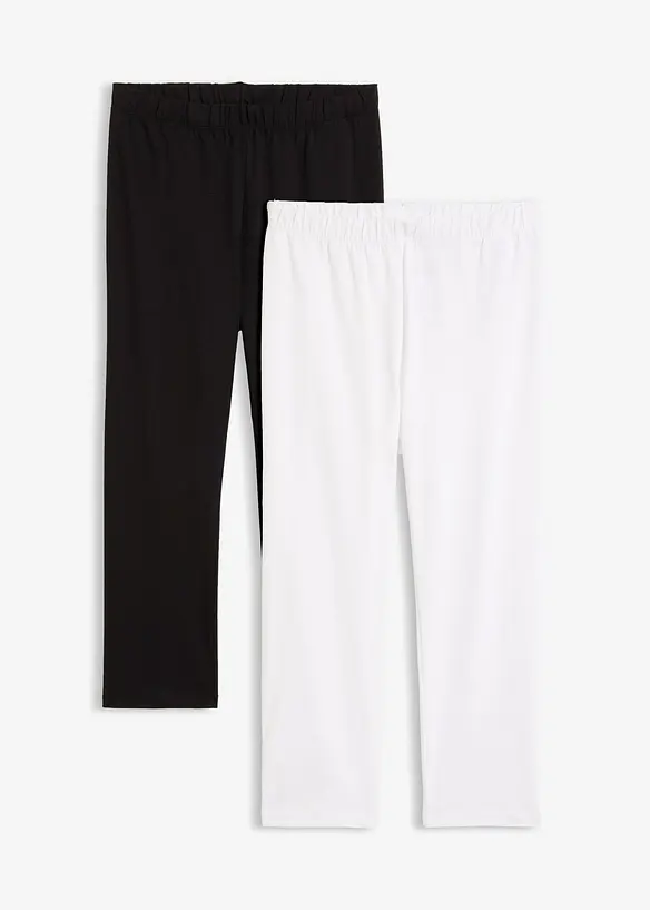 Capri-Leggings (2er-Pack) in weiß von vorne - bonprix Capri-Leggings (2er-Pack) in weiß von vorne - bonprix