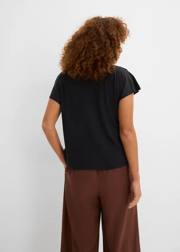 T-Shirt aus softer Viskose in schwarz von hinten (im Anschnitt) - bonprix