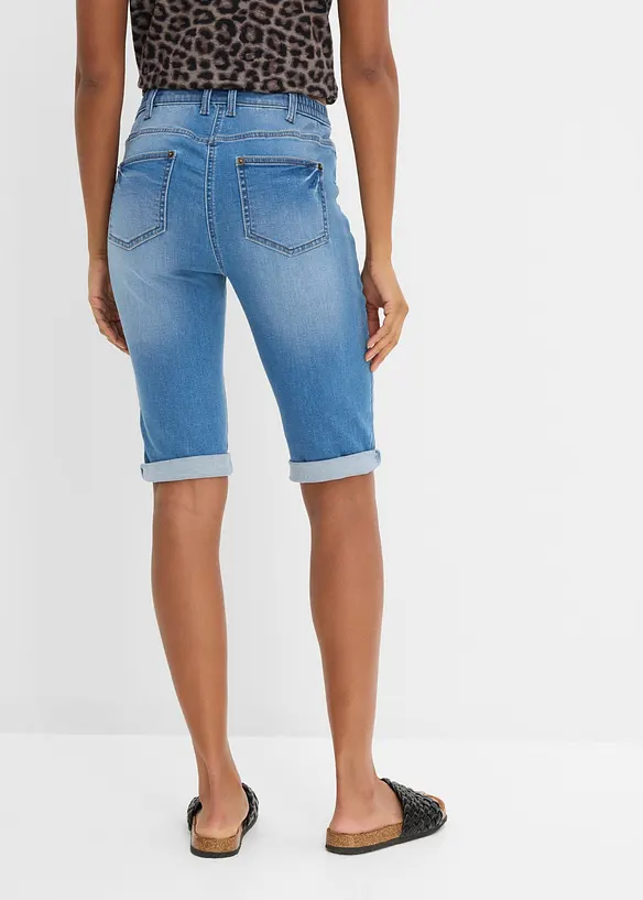 Jeans Bermuda Mid Waist, Bequembund in blau von hinten - bonprix
