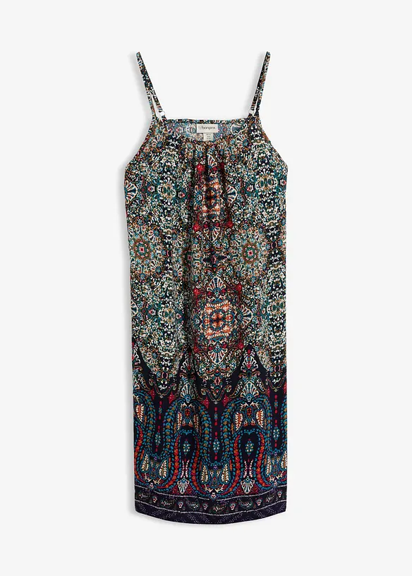 Trägerkleid aus fließender Viskose in blau von vorne - bonprix Trägerkleid aus fließender Viskose in blau von vorne - bonprix