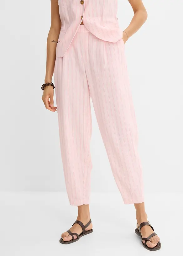Schlupfhose aus kühlendem Leinen-Mix in rosa von vorne - bonprix Schlupfhose aus kühlendem Leinen-Mix in rosa von vorne - bonprix