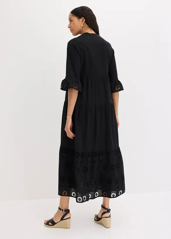 Tunika-Kleid aus reiner Baumwolle in schwarz von hinten (Totalaufnahme) - bonprix Tunika-Kleid aus reiner Baumwolle in schwarz von hinten (Totalaufnahme) - bonprix