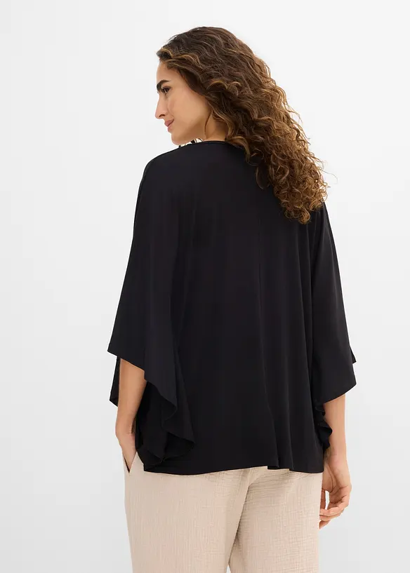 Viskose- Fledermausshirt in schwarz von hinten (im Anschnitt) - bonprix