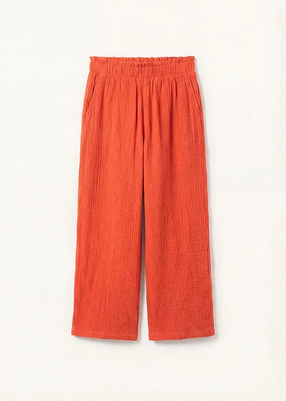 Musselin-Culotte aus reiner Baumwolle in rot von vorne - bonprix