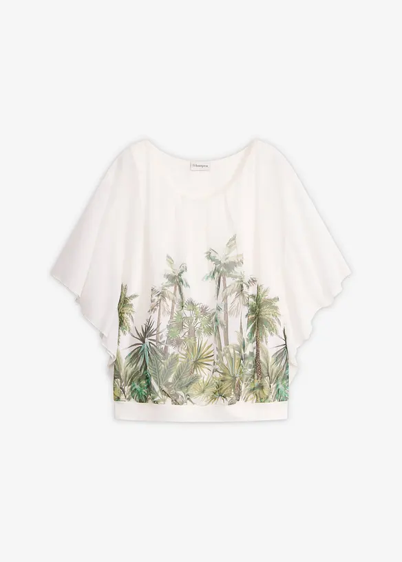 Chiffonbluse mit Untertop in weiß von vorne - bonprix