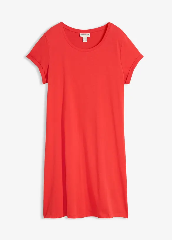 Shirtkleid aus reiner Bio-Baumwolle in rot von vorne - bonprix