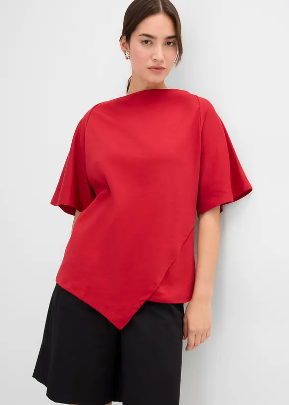 Shirt aus reiner Bio-Baumwolle in rot von vorne (im Anschnitt) - bonprix Shirt aus reiner Bio-Baumwolle in rot von vorne (im Anschnitt) - bonprix