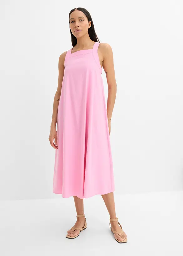 Midikleid mit Bindedetail hinten in rosa von hinten (Totalaufnahme) - bonprix Midikleid mit Bindedetail hinten in rosa von hinten (Totalaufnahme) - bonprix